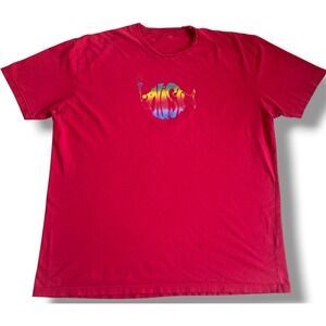 Phish Band T-Shirt Mens XL Red Rainbow Fish Graphic Short Sleeve Concert Tee Y2K